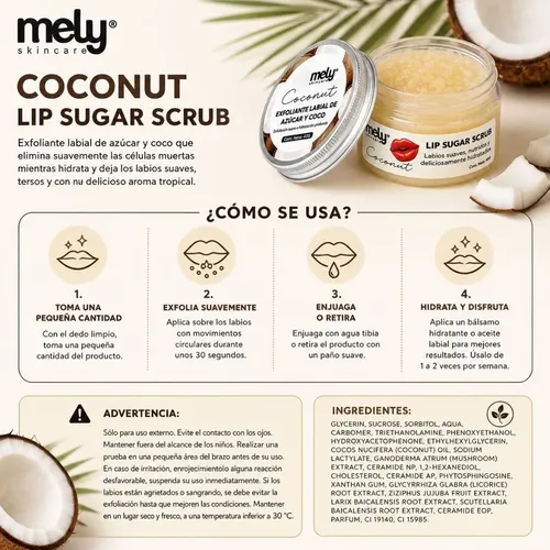 Exfoliante Para Labios Hidratante Reparador Lip Sugar Coco