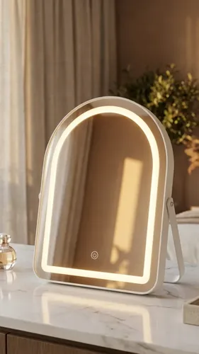 Espejo Maquillaje Led Mtl Luz Touch Ajustable Diseño Moderno