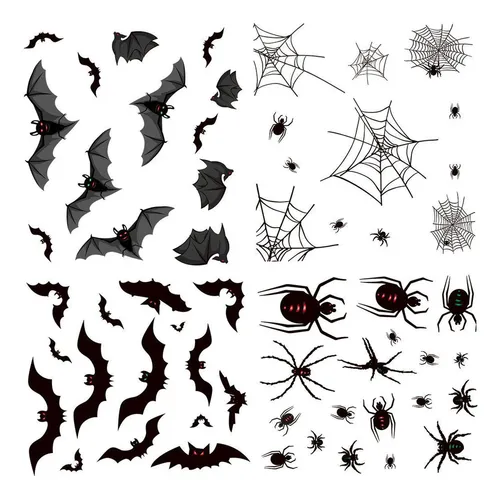 Pegatinas De Halloween Para Decoración De Pared, Web, Aterra