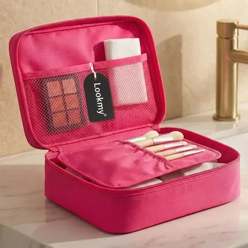Neceser Portacosmético Lookmy Rosa | necessaire organizador de viaje | bolso neceser impermeable | porta maquillaje | organizador cosméticos | Neceser mujer y hombre lavable y resistente