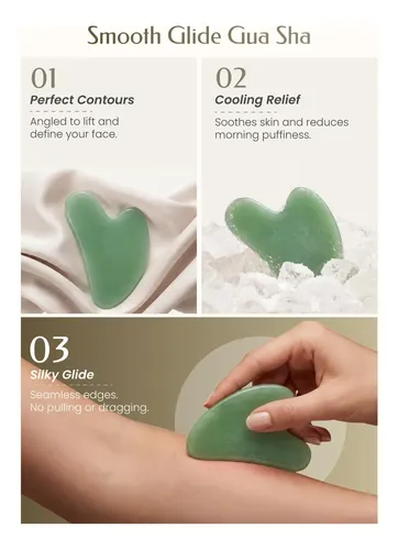 Masajeador Facial De Jade Verde Gua Sha Tool Tophld