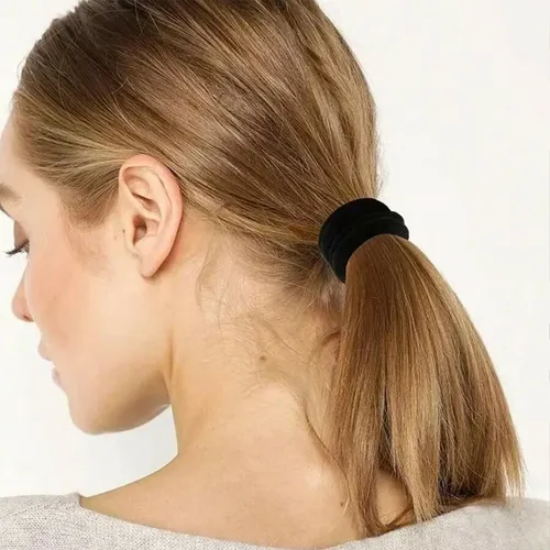 500pcs Elasticsolid Black Hair Ties Daily Hair Accessories Negro