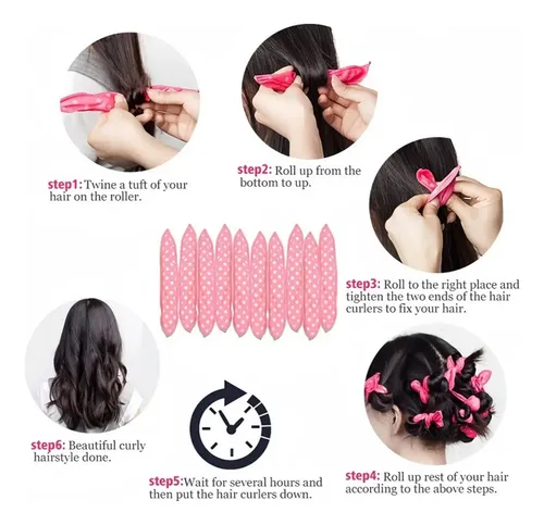 Rulos Para Cabello Sin Calor Pack 20 Piezas Rosa