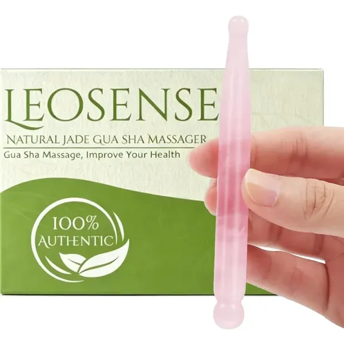 Masajador Leosense Varita Gua Sha De Cuarzo Rosa 11cm