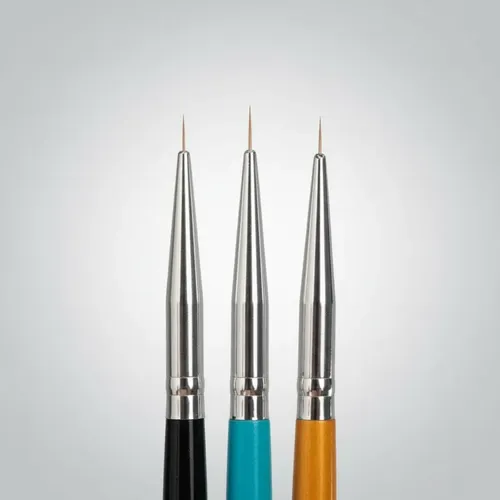 Set X3 Pinceles Liner Decoración De Uñas Nail Art Deco
