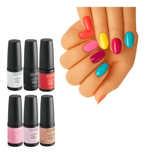 Kit Esmaltes Semipermanentes X 6 Color Led/uv Top Base Uñas