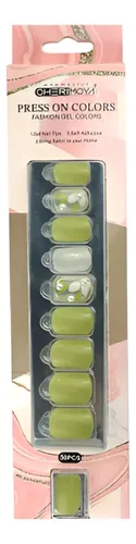 Uñas Postizas Autoadhesivas Press On Cherimoya Gold Brillante para Adultos – Pack de 30 Tips
