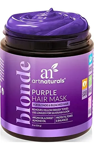 Artnaturals Purple Hair Mask Para Cabello Rubio, Plateado Y.