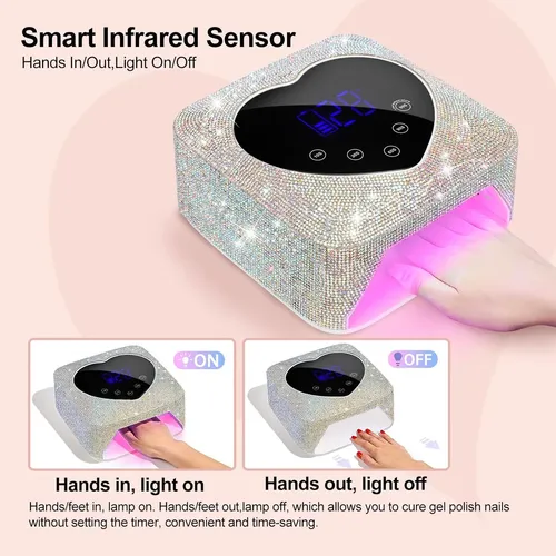 Lámpara Uv Led 72w Recargable Para Uñas Gel Con Sensor