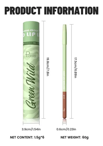 Pudaier Set 12 Lápices Delineadores Labios Mate Velvet