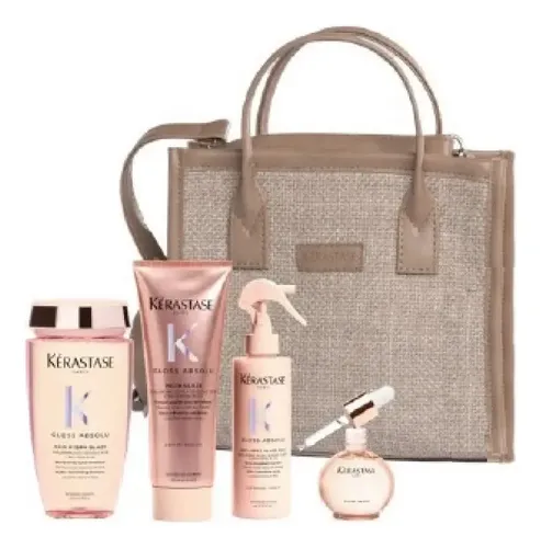 Kerastase Gloss Absolu Shampu +enjuague+spray+ Aceite+ Bolso