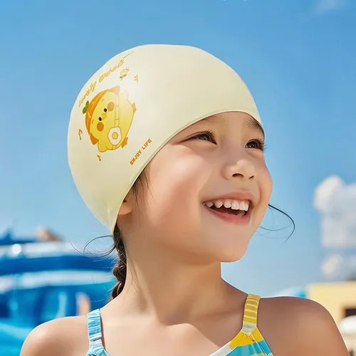 Gorro De Baño Para Niños, Gorro De Ducha Ligero, Amarillo