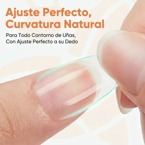 500 Uñas Soft Gel Almendra Corta Mate Cómodo Uso Diario