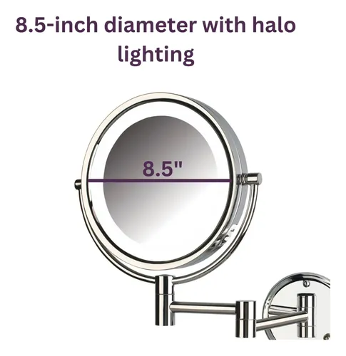 Espejo De Maquillaje Jerdon Para Pared Con Luces Y Aumento 8