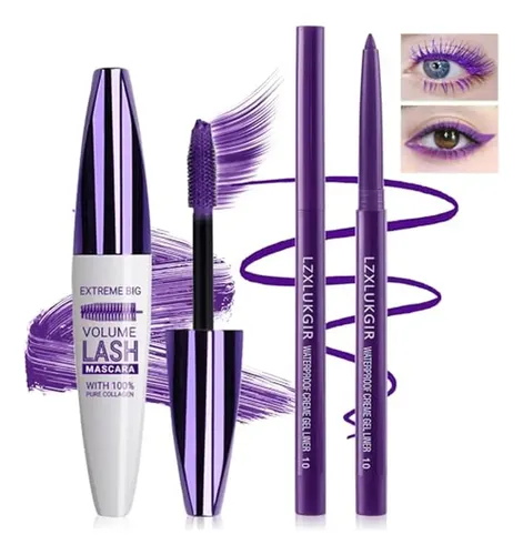 Set De Rímel Y Delineador De Ojos Morados, Color 5d, Volumen
