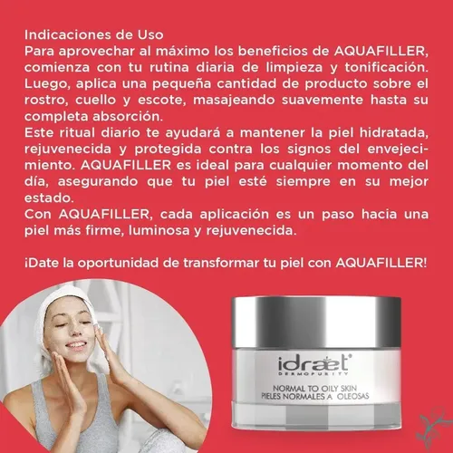 Crema Antiarrugas Piel Grasa Mixta Idraet Aquafiller Antiage