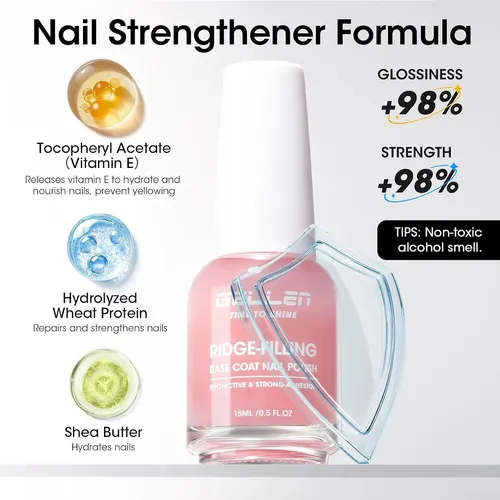 Esmalte Base Y Top Coat Gellen Clear Pink