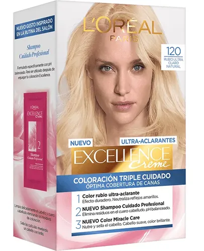 Kit Tintura Excellence Creme de L’Oréal Para Rubio Ultra Claro Natural 120 Sin Amoníaco