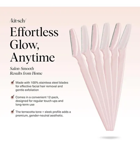 Kit 6 Cuchillas Dermaplane Facial Exfoliante Rosa