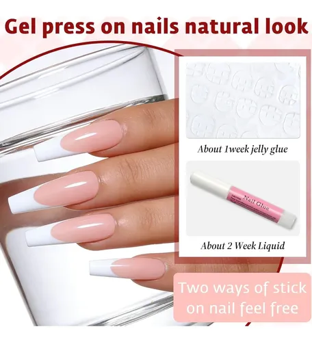 Juego De Uñas Press On French Tip Bellelfin 240 Piezas