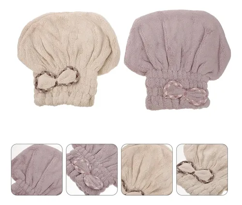 2 Gorras Coral Fast Dry Para Cabello, 2 Piezas