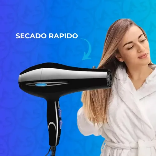 Secador De Pelo Profesional Frio Calor 1000w Color Negro