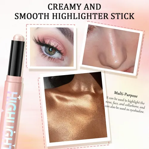 Face Cream Highlighter Stick, Shimmer Glow Face & Body