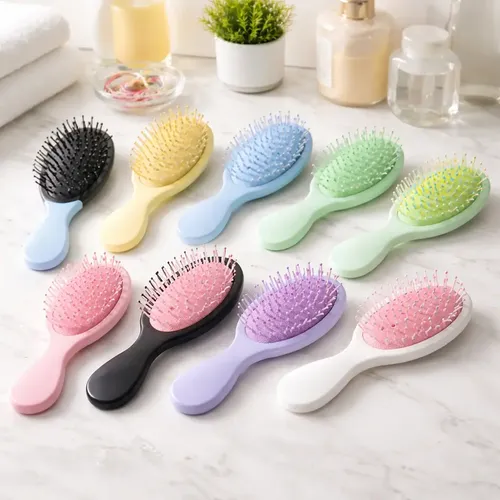Kit 10 Mini Cepillos Para Desenredar El Cabello Y Peinado