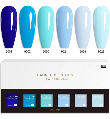 Set De Esmalte De Uñas En Gel Canni 6 Colores 9ml Azul
