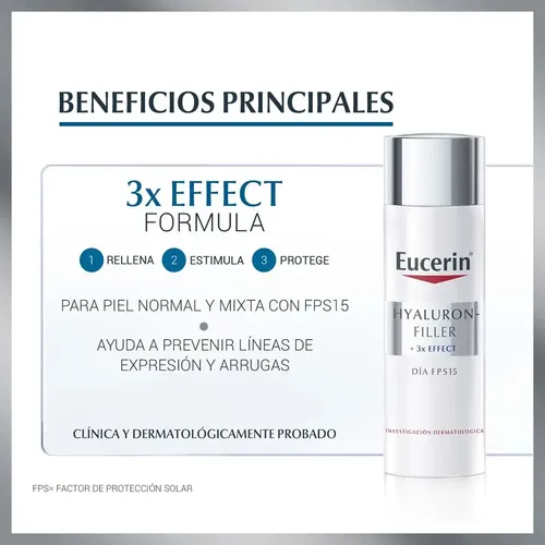 Eucerin Hyaluron – Filler Día Piel Normal a Mixta Fps15 X 50ml