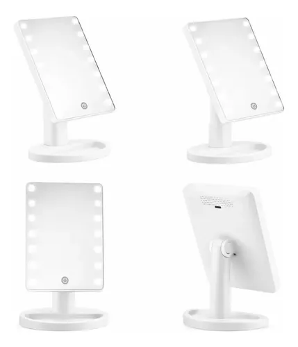 Espejo De Maquillaje Con Luz Led De Mesa Portatil Tactil