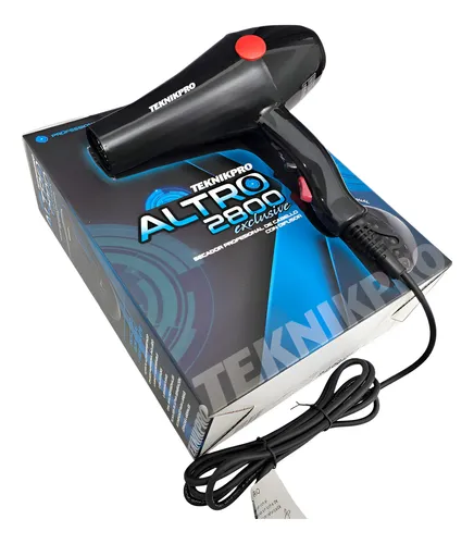 Secador De Pelo Profesional Altro 2800 Teknikpro Color Negro