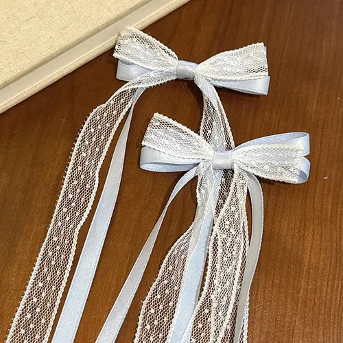 Broche De Moño De Encaje Para Niñas, Cola De Caballo
