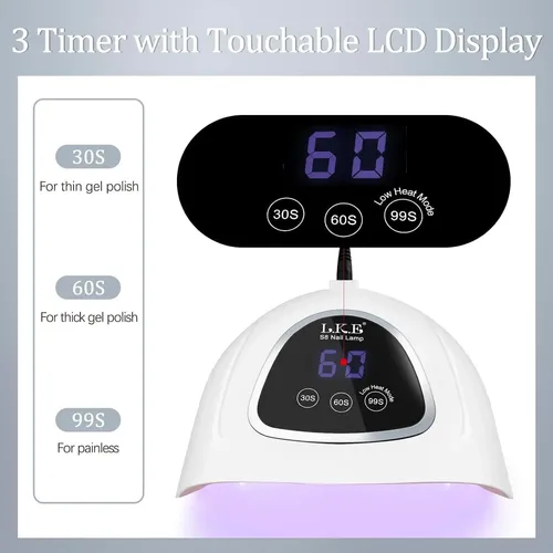 Lámpara Uv Led Para Uñas Lke 72w Con Pantalla Táctil