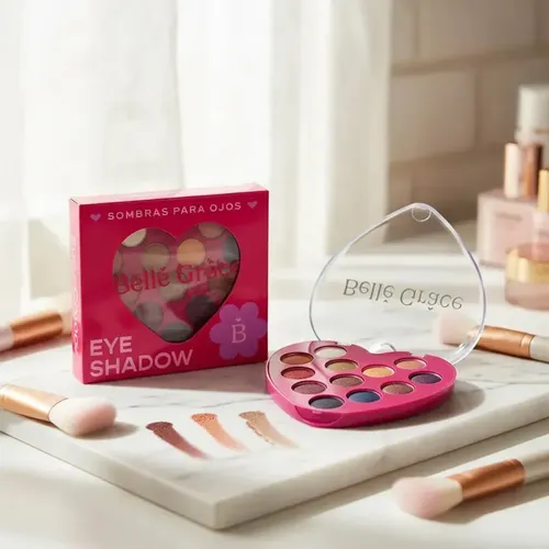 Sombra Ojos Brillante Tono 01 Paleta Corazon 12 Tonos Maquillaje Rostro Veoquiero