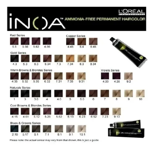 Tintura Permanente Sin Amoniaco Inoa X 60gr Tono 10.1 Rubio Clarisimo Grisáceo