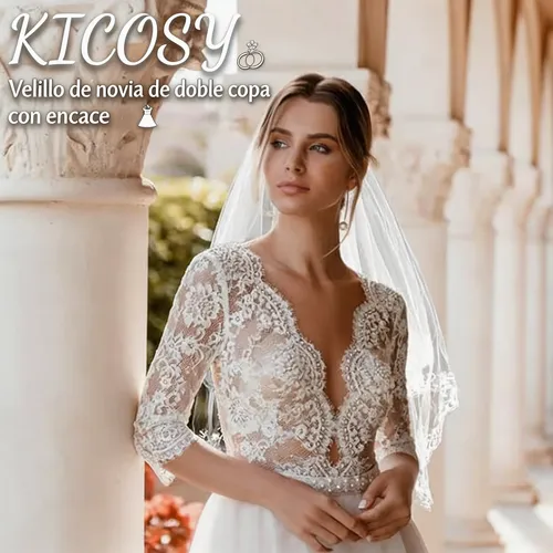 Velos De Novia Encaje 2 Niveles Para Primera Comunión Y
