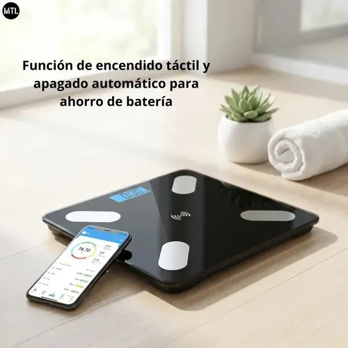 Balanza Digital Baño Bluetooth 180kg Vidrio Encendido Autom