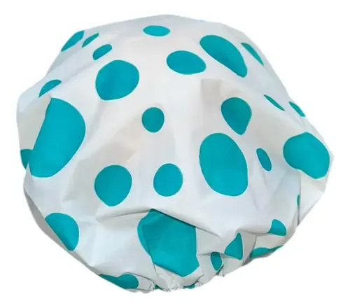 Cofia Gorro Pvc Baño Ducha Peluqueria Impermeable Elastico Color Lunares Verde