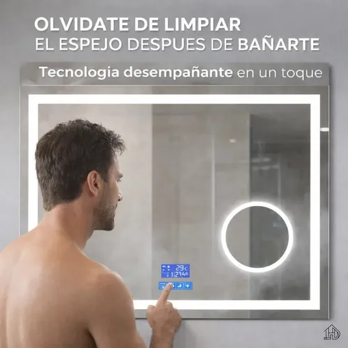 Espejo Moderno Bluetooth Luz Led Desempañador Baño 50×70 Espejo