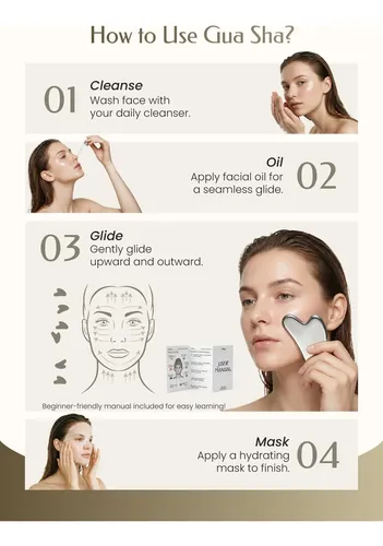 Herramienta Facial Gua Sha De Acero Inoxidable En Forma De C