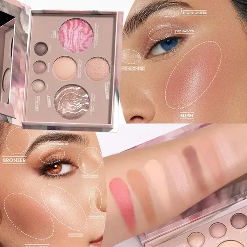 Caja Portátil 7 Colores Con Sombras Ojos Sonrojadas En 4 En