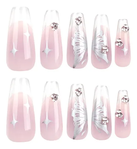 Nuevas Uñas Transparentes Rosas Para Llevar Puestas