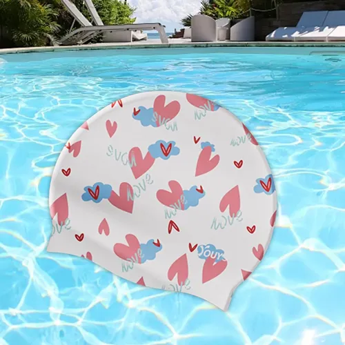 Gorro De Natación De Silicona Para Hombres Y Corazón