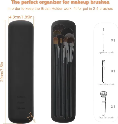 Silicone Makeup Brush Holder With Magnetic Closure Design