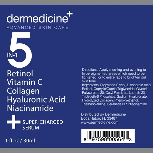 Potente Suero Facial 5 En 1 Con Retinol, Vitamina