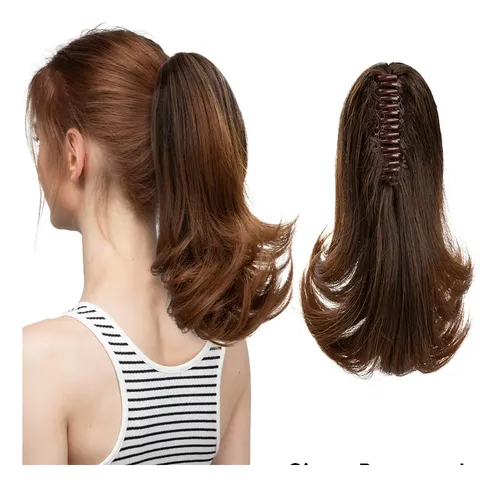 (t2) Extensiones De Cabello De Fibra Sintética Con Pinza En