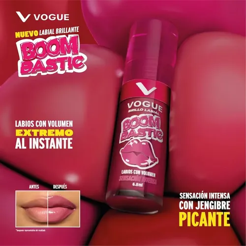 Brillo Labial Boom Bastic 6.8ml Sensación Intensa Vogue
