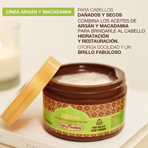 Mascara Capilar Argan Macadamia Reparacion Bellissima 250 Gr