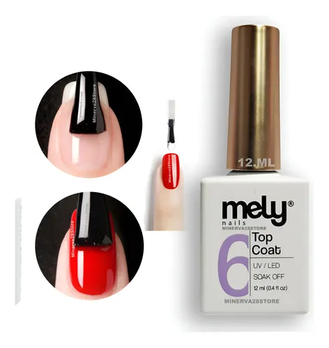 Top Coat Mely 12ml Uv/led Semipermanente Aprobado Por Anmat